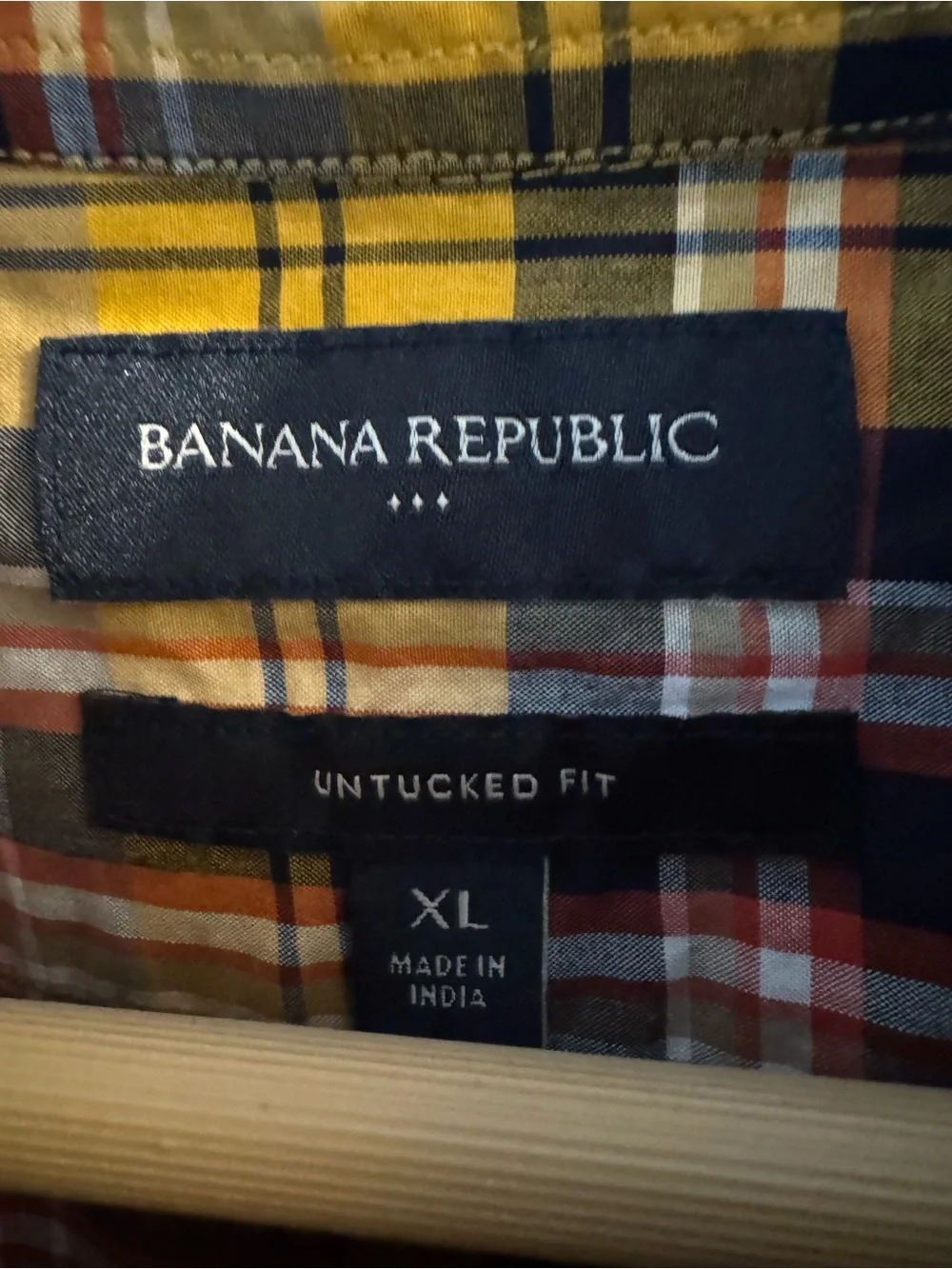 Banana Republic Yellow Plaid Button-Down Shirt